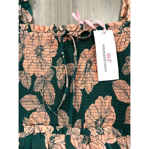 Vineyard Vines Dress Women's XS Warren Floral Long Sleeve Smocked Midi NWT - Picture 10 of 15